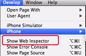 Inspeccionar elemento en Mac con el navegador Safari