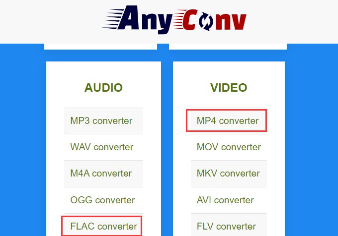 Convertir FLAC a MP4 en línea