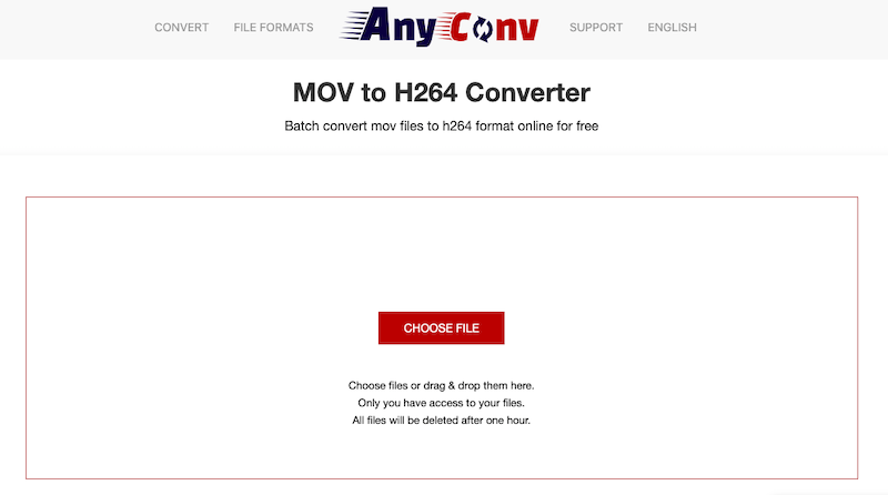 AnyConv: Convertidor MOV a H.264 en línea