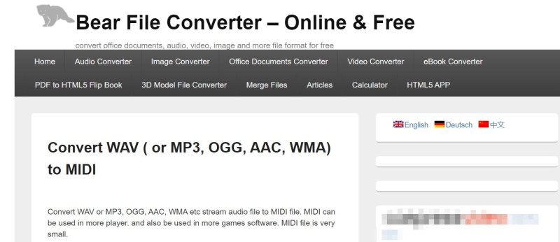Bear File Convertidor WAV a MIDI