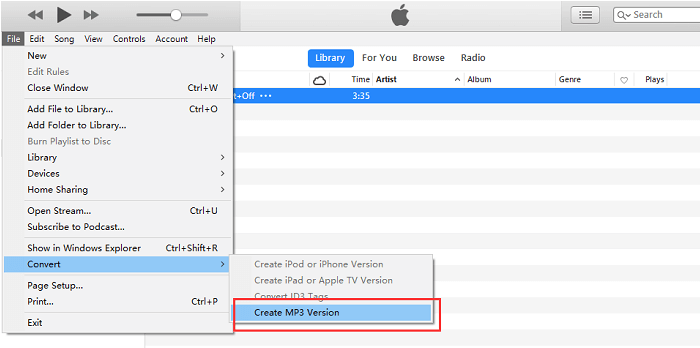 Convierta M4A a MP3 a través de iTunes