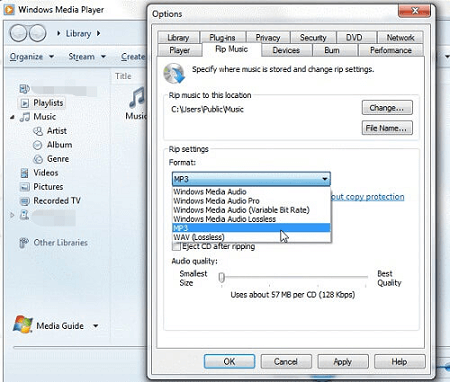 Convierta M4A a MP3 con Windows Media Player