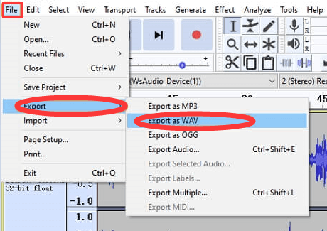 Utilice Audacity para convertir M4A a WAV