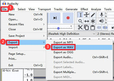 Convierta MP4 a WAV usando Audacity