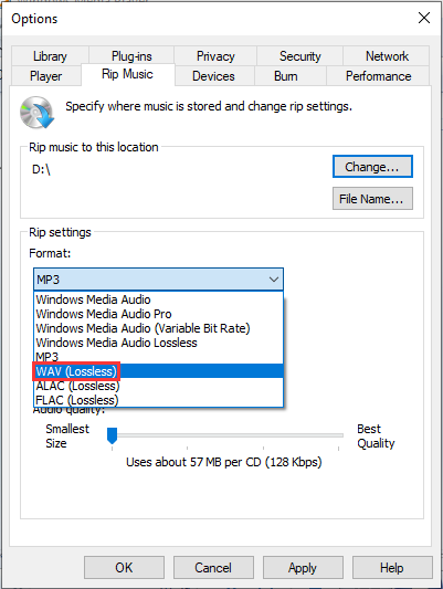 Convierta WMA a WAV con Windows Media Player
