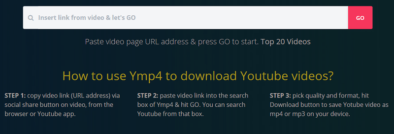 Convierta YouTube a MP4 a través de YMP4