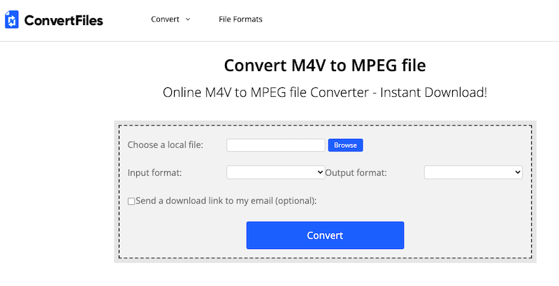 Convierta M4V a MPEG en ConvertFiles.com