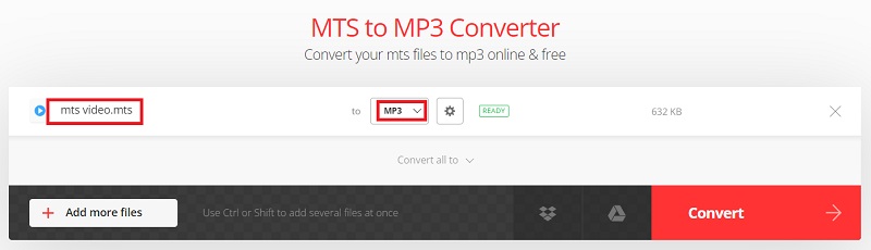 Convierte MTS a MP3 gratis
