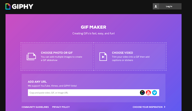 Convierta WMV a GIF en línea usando Giphy