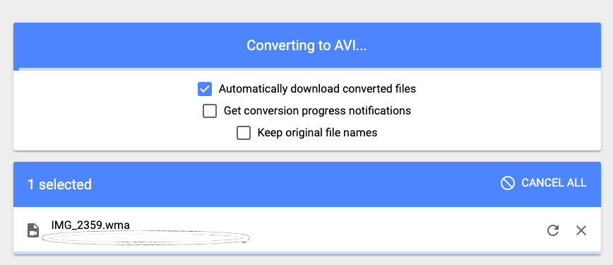 Convierta sus archivos WMA a formato AVI usando MConverter.eu