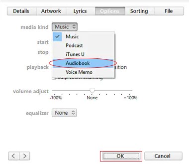 Convierte MP3 a M4B usando iTunes
