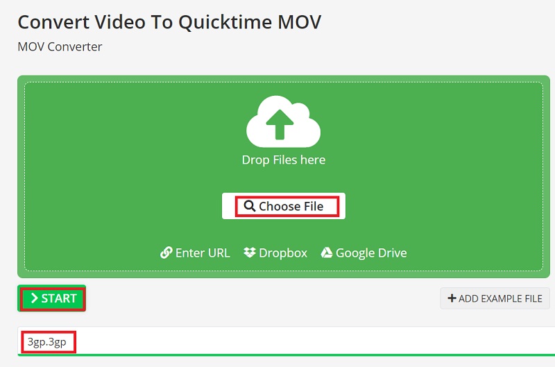 Convierta archivos 3GP a MOV en línea