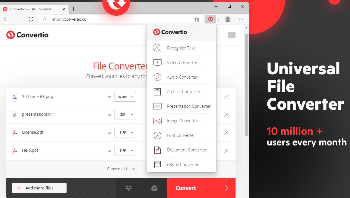 Convierta MOV a AAC con CloudConvert.com