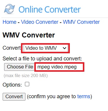 Convierta MPEG a WMV con herramientas en línea