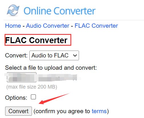 Convertir OGG a FLAC en línea
