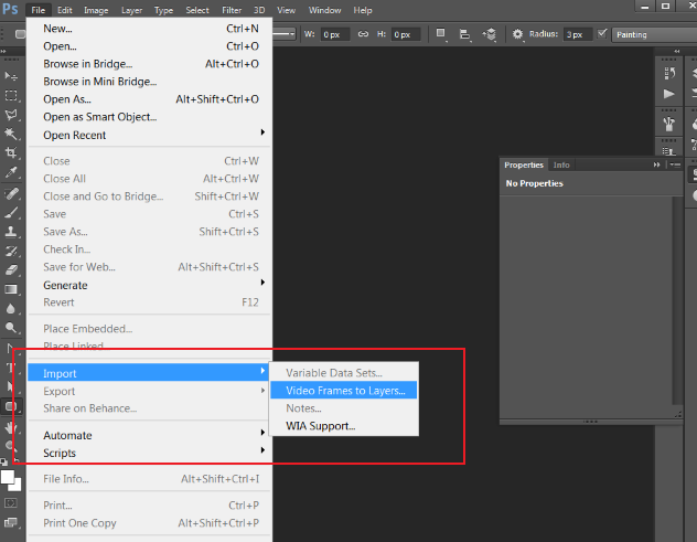 Convertir GIF a MP4 usando Photoshop