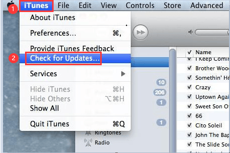 Verifique la actualización de iTunes