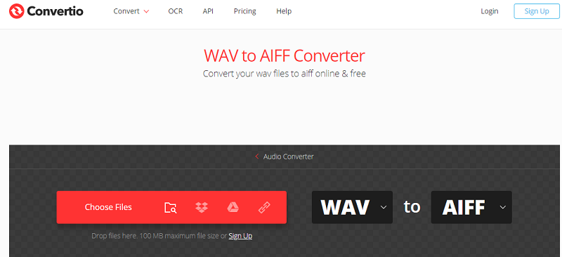 Convertidor WAV a AIFF gratis en línea